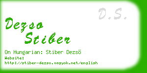 dezso stiber business card